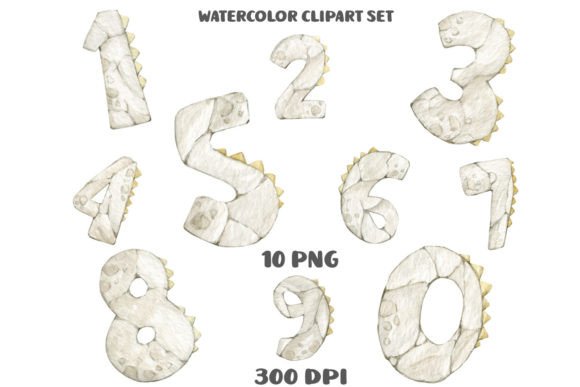 Download Stone Numbers, Watercolor Clipart, PNG - Png Collection