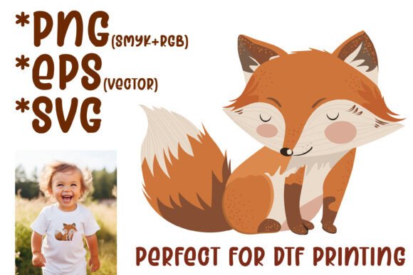 Download Cute Fox DTF Printing PNG SVG EPS - Png Collection