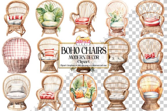 Download Boho Chic Chair Decor PNG Clipart Set - Boho Collection