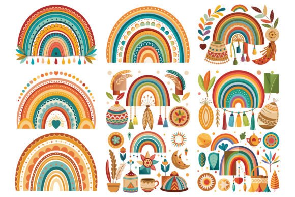 Download Boho Rainbow Design Art Vector - Boho Collection