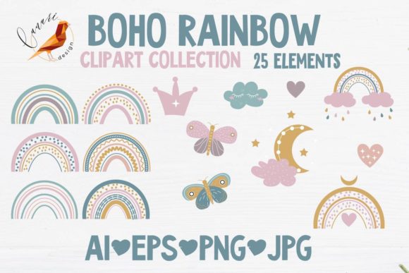 Download Boho Rainbow Baby Clipart Collection - Boho Collection