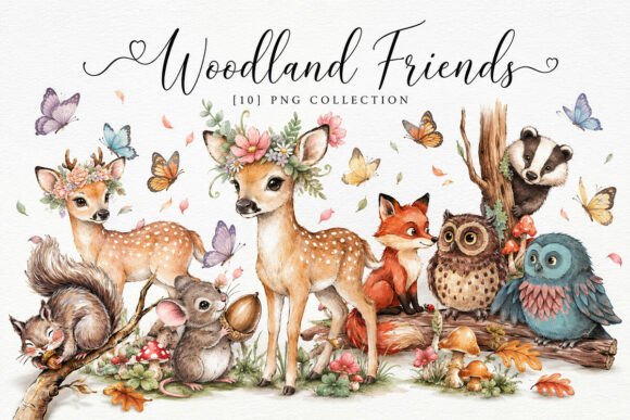 Download Cute Forest Animals Clipart PNG Bundle - Png Collection