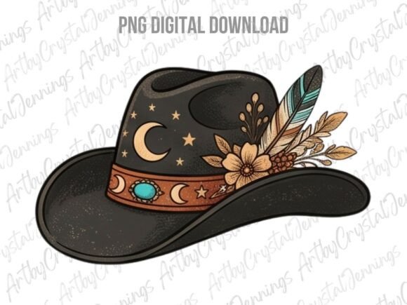 Download Celestial Boho Western Cowboy Hat PNG - Boho Collection