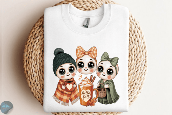 Download Preppy Cozy Fall Ghost Friends PNG - Png Collection