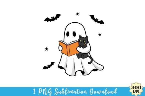 Download Cute Ghost Reading Book PNG - Png Collection