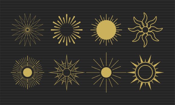Download Gold Boho Sunburst Design Elements - Boho Collection
