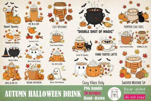 Download Fall Autumn Halloween Drink PNG Bundle - Png Collection