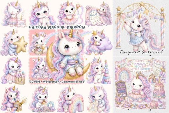Download Magical Rainbow Unicorn Watercolor PNG - Png Collection