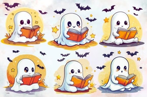 Download Bookish Halloween Ghost PNG Clipart - Png Collection