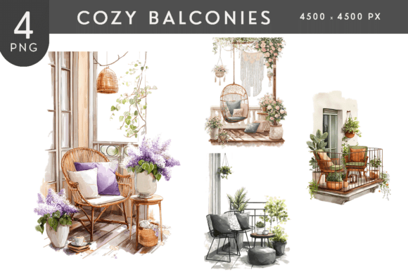 Download Cozy Balcony Lifestyle PNG Illustration - Png Collection