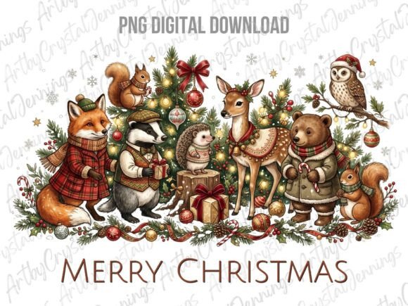Download Christmas Forest Animals Clipart PNG - Png Collection