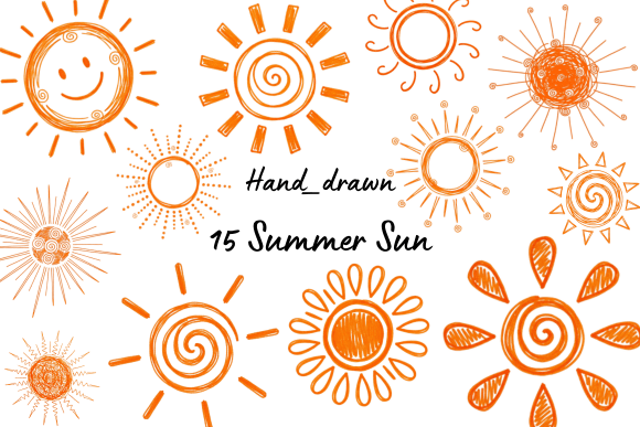 Download 15 Hand-Drawn Summer Sun Illustrations - Illustrations Collection