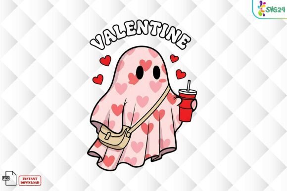 Download Valentine Ghost with Hearts PNG - Png Collection