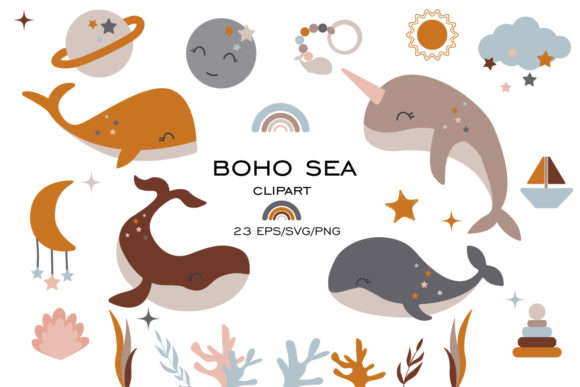 Download Boho, Celestial Whales - Boho Collection