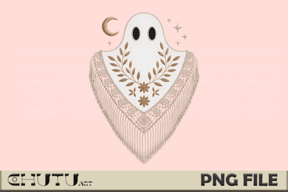 Download Neutral Boho Ghost PNG - Cozy Spirit Art - Boho Collection