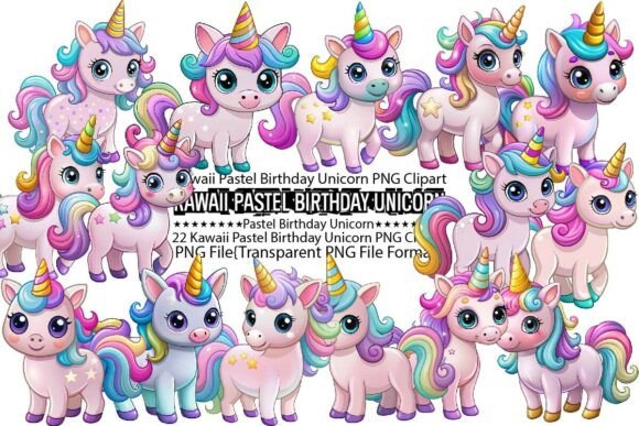 Download Kawaii Pastel Birthday Unicorn PNG - Png Collection