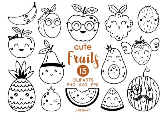 Download Black Fruit Clipart, Cute Fruit Svg Png - Png Collection