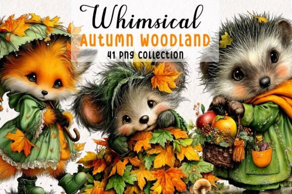 Download Whimsical Autumn Woodland Clipart Png - Png Collection