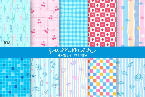 Download Summer Beach Seamless Pattern Bundle PNG - Png Collection
