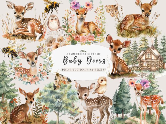 Download Forest Animals Clipart, Baby Deer Png - Png Collection