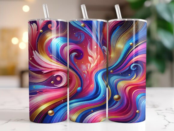 Download Vibrant Abstract Illustrations Tumbler - Illustrations Collection