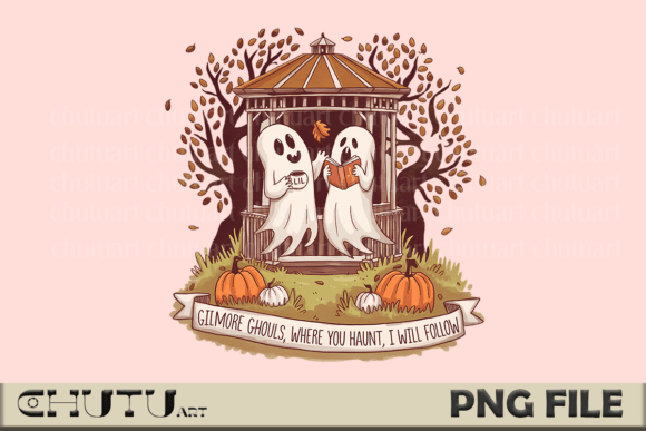Download Gilmore Ghouls PNG - Cozy Fall Ghost Art - Png Collection