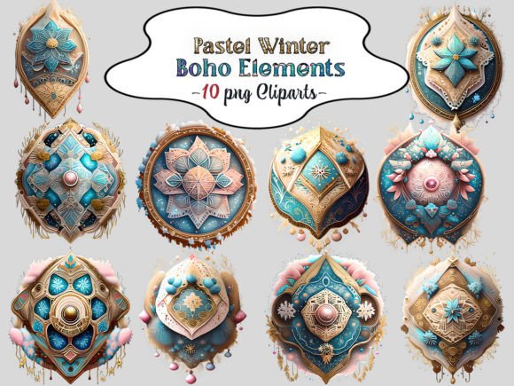 Download Pastel Winter Boho Elements Sublimation - Boho Collection