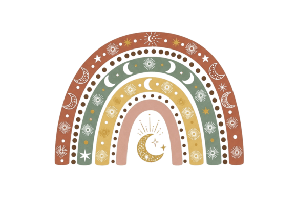 Download Boho Rainbow with Celestial Elements - Boho Collection