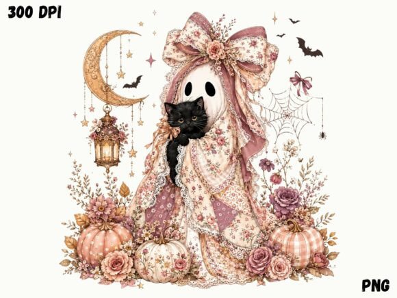Download Boho Ghost PNG, Floral Witch Art, - Boho Collection