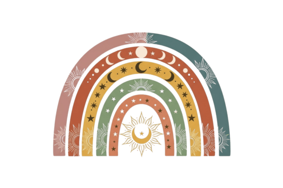 Download Boho Celestial Rainbow Spiritual Art - Boho Collection