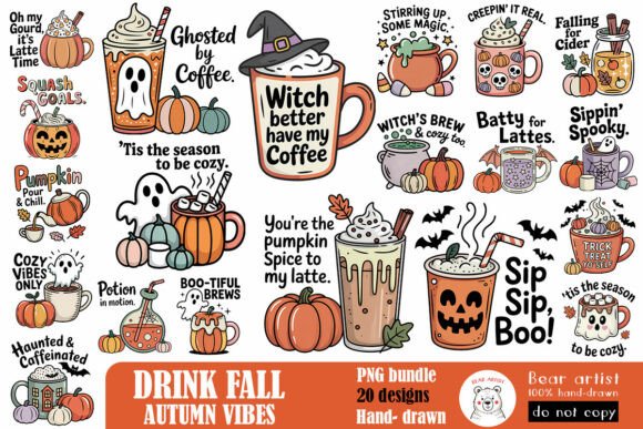 Download Spooky Fall Drinks Bundle PNG Bundle - Png Collection