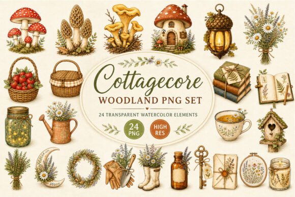 Download Cottagecore Woodland Clipart PNG - Png Collection