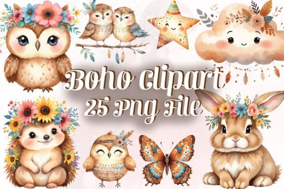Download Boho Woodland Animal Clipart PNG Bundle - Boho Collection