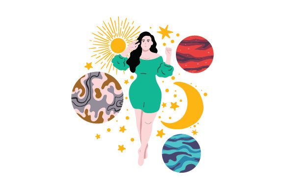 Download Mystical Elements Surrounding Woman - Elements Collection