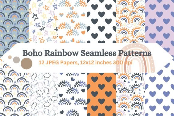 Download Mystical Boho Rainbow Patterns - Boho Collection