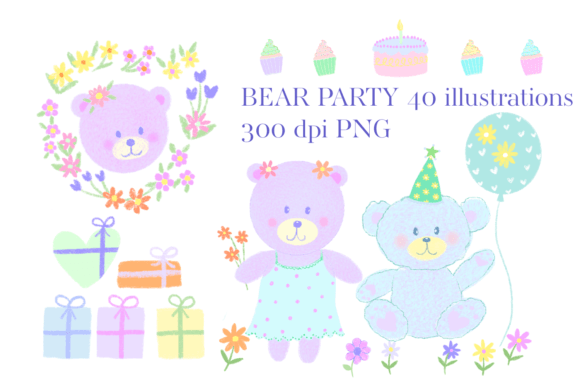 Download Bear Party Illustrations - Illustrations Collection