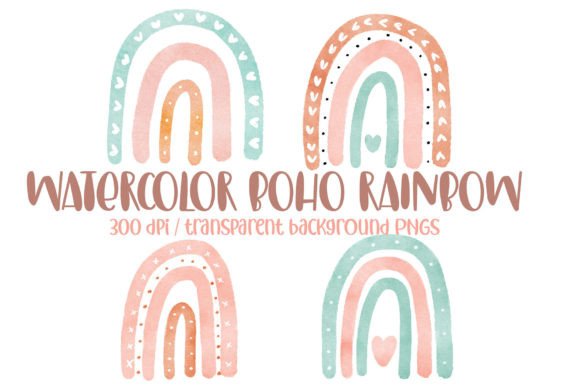 Download Watercolor Boho Rainbow PNG Clipart - Boho Collection