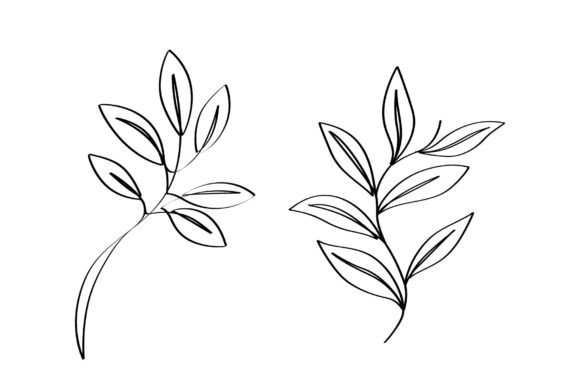 Download Single Line Art Leaves Minimalist Art. - Premium Bundle