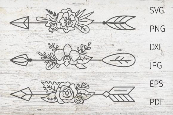 Download Flower Arrow Svg, Boho Arrow, Dividers - Boho Collection