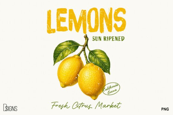 Download Retro Lemon Vintage Summer Fruit PNG - Png Collection