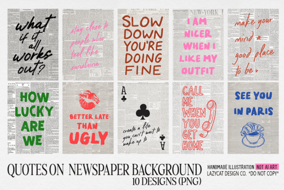 Download Quote on Newspaper Wall Art PNG Bundle - Png Collection