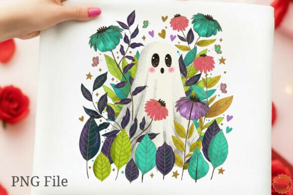 Download Halloween Fall Floral Boho Ghost Png - Boho Collection