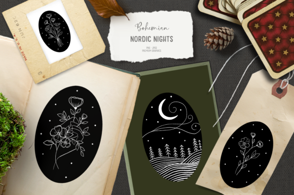 Download Mystical Boho Clipart with Flowers - Boho Collection